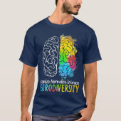T-shirt Neurodiversité Spectre d'autisme DMPS TDAH arc-en- (Devant)