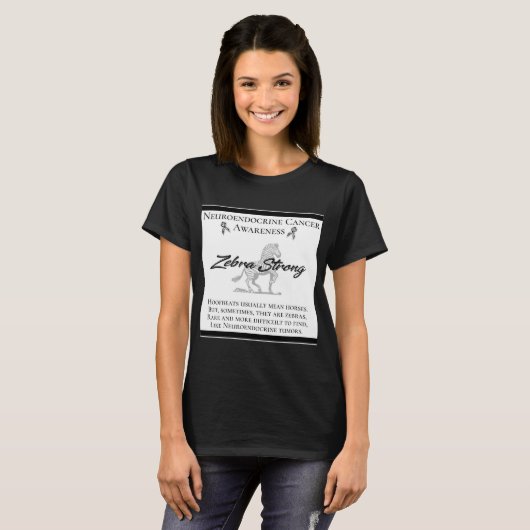 T-shirt Neuroendocrine Cancer Sensibilisation Zebra Fort (Devant entier)