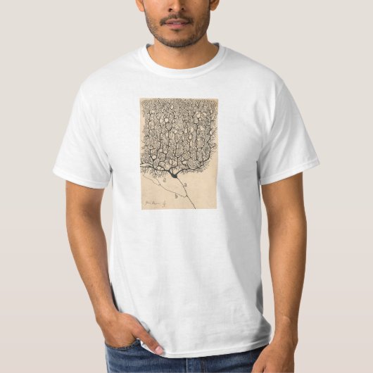 T-shirt Neuron Drawing By Santiago Ramón Y Cajal (Devant)