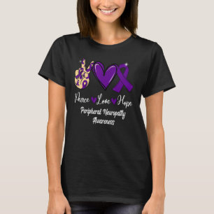 T-shirt Neuropathie périphérique Paix Aimer Espoir Violet