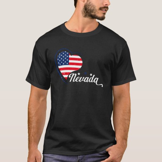 T-shirt Nevada Drapeau Coeur Fière Nevada Fierté Accueil T (Devant)