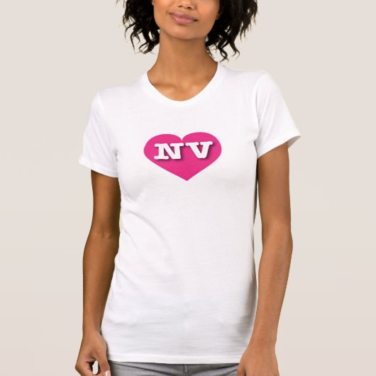 T-shirt Nevada Hot Pink Heart - J'aime NV (Devant)