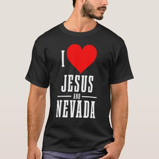 T-shirt Nevada I Love Jesus Et Nevada Christian (Devant)