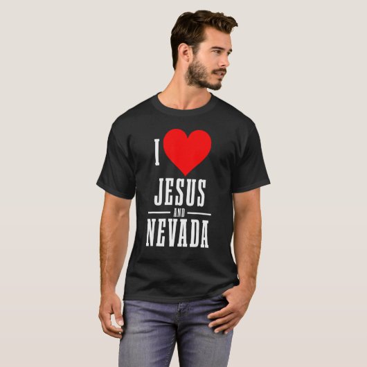 T-shirt Nevada I Love Jesus Et Nevada Christian (Devant entier)