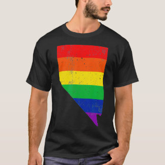 T-shirt Nevada Pride Rainbow Flag Carte gay Lesbian LGBT S
