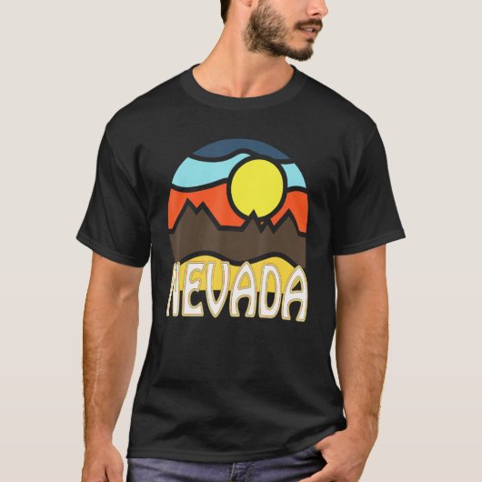 T-shirt Nevada Retro Mountain Sunset Extérieur Vanlife Exp (Devant)