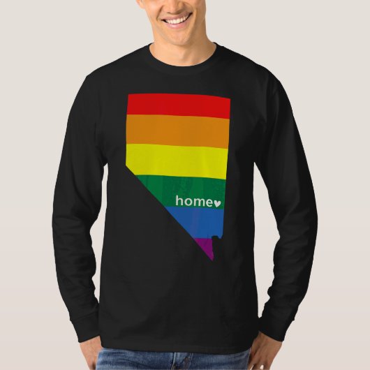 T-shirt Nevada State Map Lgbt Pride Parades Ally (Devant)