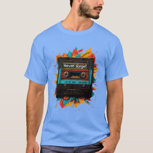 T-shirt Never forget 90s gift boy (Devant)
