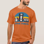 T-shirt Never Forget Floppy Disk VHS and Casetteape friend (Devant)
