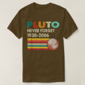 T-shirt Never Forget Pluto Retro Style Funny Space Science (Design devant)