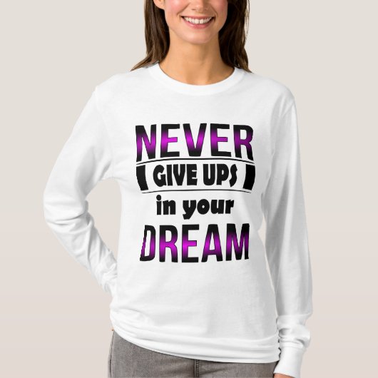 T-shirt Never give up (Devant)