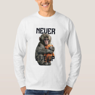 T-shirt Never Give Up - Resilient Baby Monkey with Teddy B