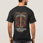 T-shirt Never Surrender Skull Warrior Rise And Grind Every (Dos)