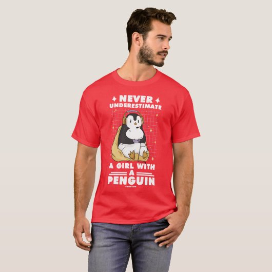 T-shirt Never Underestimate A Girl With A Penguin Gaming b (Devant entier)