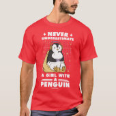 T-shirt Never Underestimate A Girl With A Penguin Gaming b (Devant)