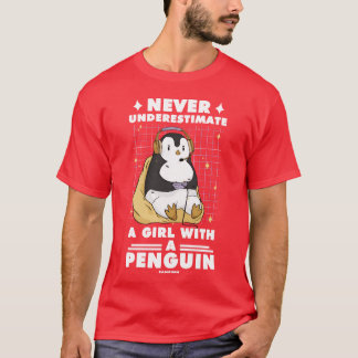 T-shirt Never Underestimate A Girl With A Penguin Gaming b