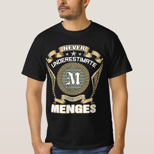 T-SHIRT NEVER_UNDERESTIMATE_POWER_OF_A_MENGES (Devant)