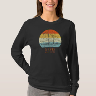 T-shirt Nevis West Indies Vintage Blueprint Voilier Vacat