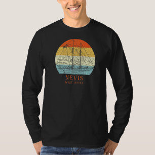T-shirt Nevis West Indies Vintage Blueprint Voilier Vacat