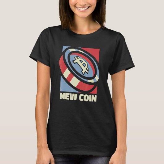T-shirt New Coin Cryptocurrency Blockchain Crypto Bitcoin (Devant)