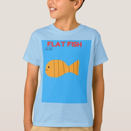 T-shirt New Flat Fish Fat chat meilleur ami (Devant)