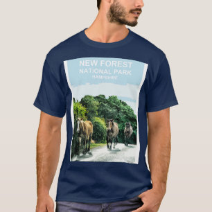 T-shirt New Forest Hampshire poney chevaux cadeau New Fore