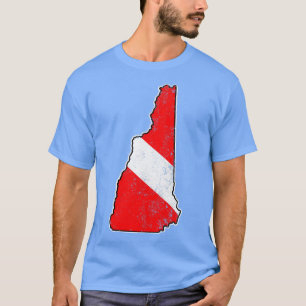 T-shirt New Hampshire Dive Drapeau Plongée Scuba State Map