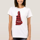 T-shirt New Hampshire Hometown State Plaid Christmas (Devant)