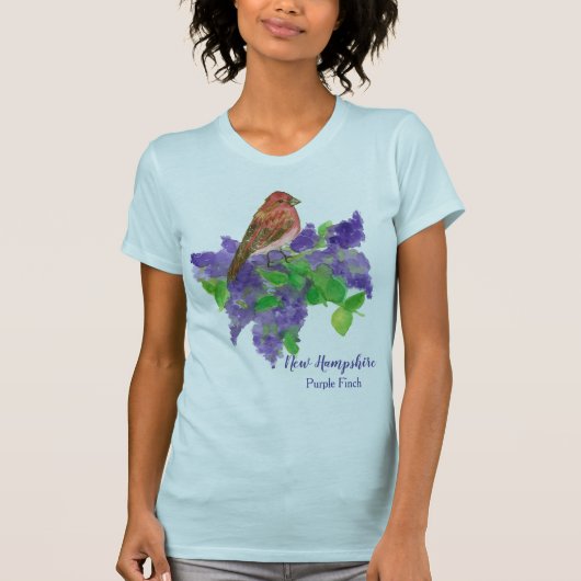 T-shirt New Hampshire State Bird Purple Finch (Devant)