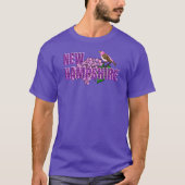 T-shirt New Hampshire State Symbols Purple Finch & Lilacs (Devant)