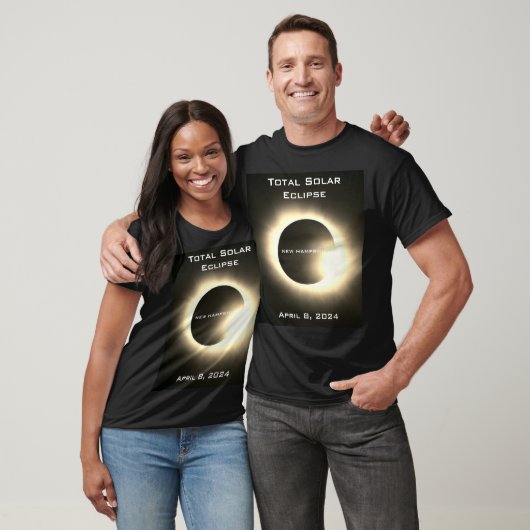 T-shirt NEW HAMPSHIRE Total éclipse solaire 8 avril 2024 (Unisexe)