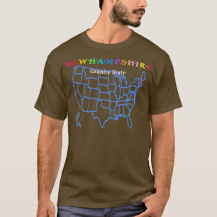 T-shirt New Hampshire USA Granit State with Map