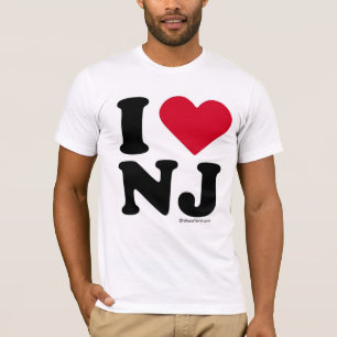 T-SHIRT NEW JERSEY - "J'AIME NJ" "QUE J'AIME LE NEW
