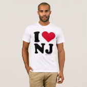 T-SHIRT NEW JERSEY - "J'AIME NJ" "QUE J'AIME LE NEW (Devant entier)