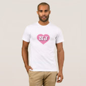 T-shirt New Jersey Pink Heart - J'aime NJ (Devant entier)