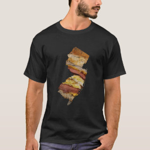 T-shirt New Jersey State Pork Roll Bagel Distressed Foin