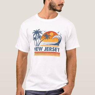 T-shirt New Jersey Vacances Sunset Cute les années 70 Vint