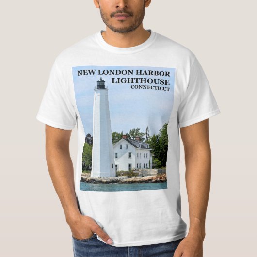 T-shirt New London Harbour Lighthouse CT double côté TShir (Devant)