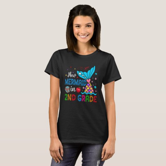 T-shirt New Mermaid In 2nd Grade Matching Mermaid Student (Devant entier)