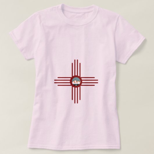 T-shirt New Mexico NM Zia Indian Symbole Cascade (Design devant)