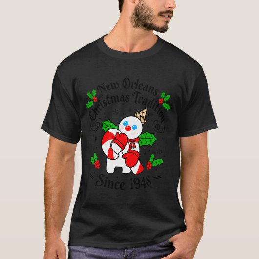 T-shirt New Orleans Mr Bingle Christmas Tradition Snowman (Devant)
