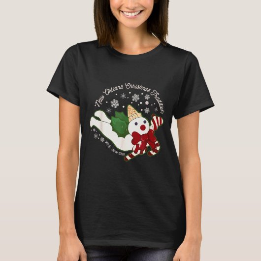 T-shirt New Orleans Mr Bingle Christmas Tradition Snowmen (Devant)