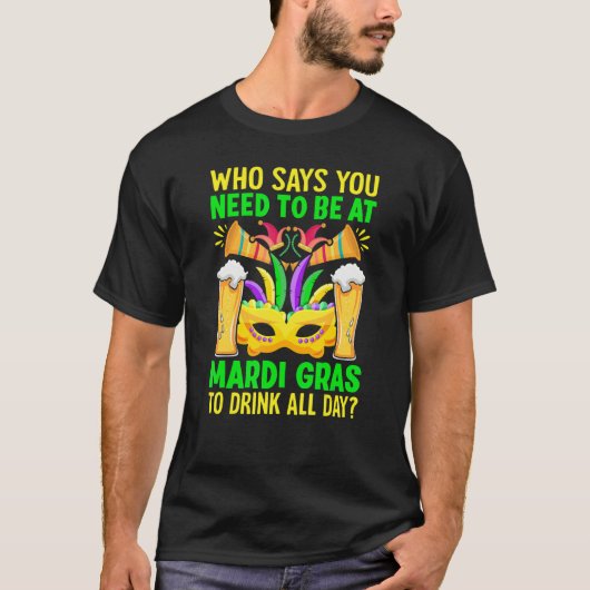 T-shirt New Orleans Nola Mardi Gras Beer Fat Tuesdays (Devant)