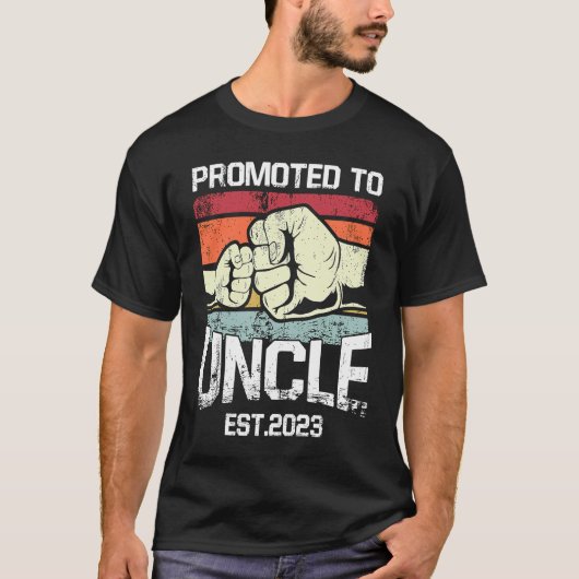T-shirt New Uncle 2023 Promoted To Uncle 2023 (Devant)