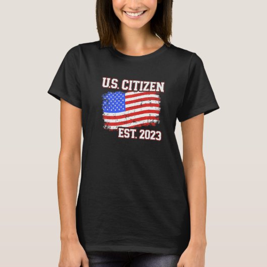 T-shirt New US citizen 2023 for citizenship with american  (Devant)