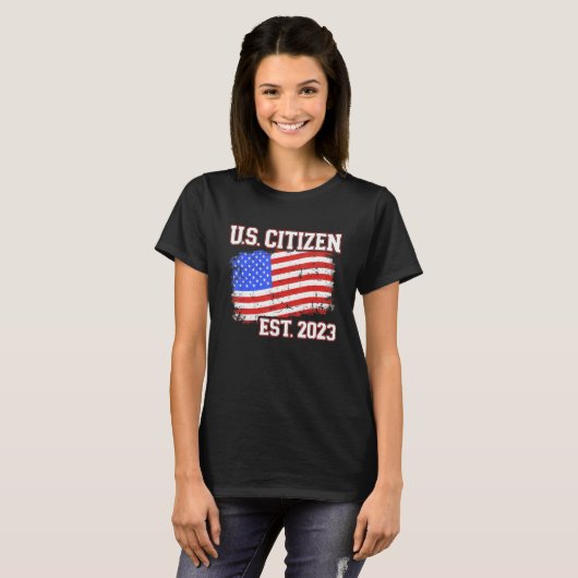 T-shirt New US citizen 2023 for citizenship with american  (Devant entier)
