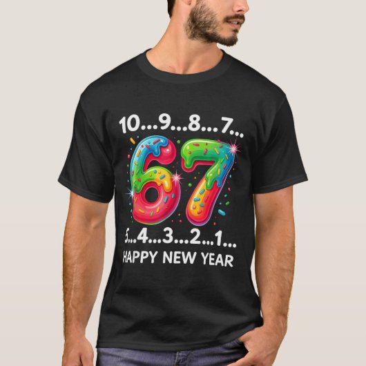 T-shirt New Year 67 Candy Countdown Funny Happy New Year 2 (Devant)