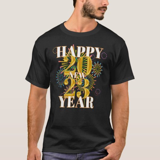 T-shirt New Years Eve Party Supplies 2023 Happy New Year 1 (Devant)