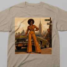 T-shirt New York 70s Rétro Femme Noire NYC