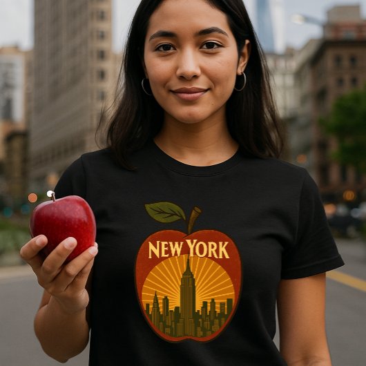 T-shirt New York Big Apple Retro Art Déco